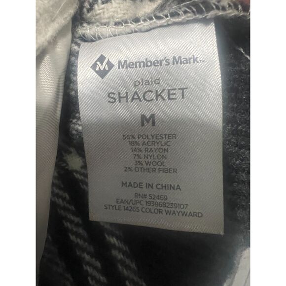 Member’s Mark Plaid Shacket Women’s M Oversized Relaxed Fit Button Front Jacket - Picture 4 of 4